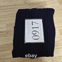 Ensemble de veste et robe St. John pour femmes 10 12 en tricot côtelé bleu marine avec boutons dorés