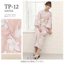 Ensemble de yukata deux pièces pour femmes à motif floral rose et blanc