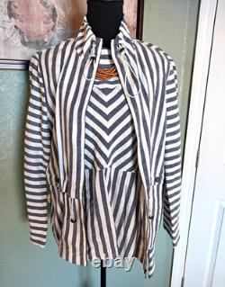 Ensemble deux pièces St John Collection : veste anorak et tunique asymétrique à basque en lin mélangé