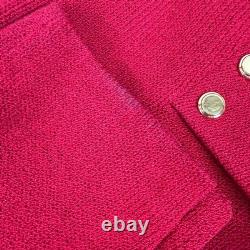 Ensemble deux pièces en maille St. John Collection pour femme, rouge et or, blazer à manches longues, taille 2