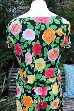Ensemble floral vintage Emanuel Ungaro Paris Collection 2 pièces pantalon haut à volants 44/8