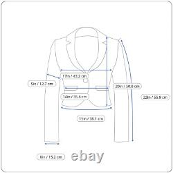 Ensemble formel femme JS Collections avec veste en dentelle argentée et jupe en satin à volants, taille 2