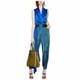 Ensemble Haut Et Pantalon Drapé En Soie Bleu Sarcelle Taille 4 H18