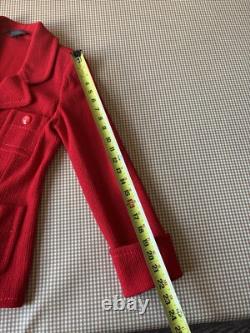 Ensemble jupe St. John 2 pièces taille 6 Blazer en tricot rouge et jupe. Luxe discret