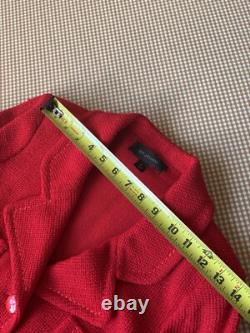 Ensemble jupe St. John 2 pièces taille 6 Blazer en tricot rouge et jupe. Luxe discret
