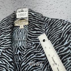 Ensemble jupe en tricot noir à motifs zèbre de la collection Vintage St John pour femmes, taille 2, USA