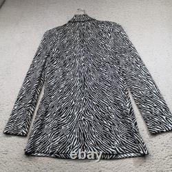 Ensemble jupe en tricot noir à motifs zèbre de la collection Vintage St John pour femmes, taille 2, USA