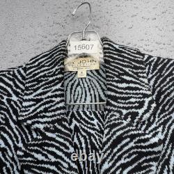 Ensemble jupe en tricot noir à motifs zèbre de la collection Vintage St John pour femmes, taille 2, USA