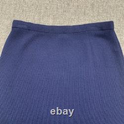 Ensemble jupe et veste tricot Santana Collection St. John bleu femmes 14 blazer cardigan