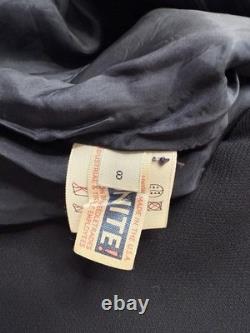 Ensemble jupe sans manches en laine bleu marine de la collection vintage Calvin Klein printemps 1995