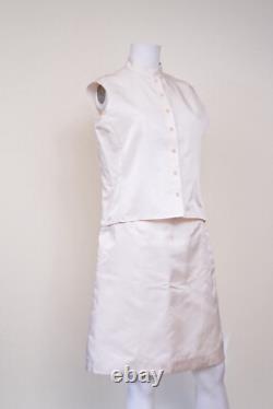 Ensemble jupe sans manches vintage blanc Calvin Klein Collection