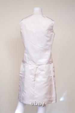 Ensemble jupe sans manches vintage blanc Calvin Klein Collection