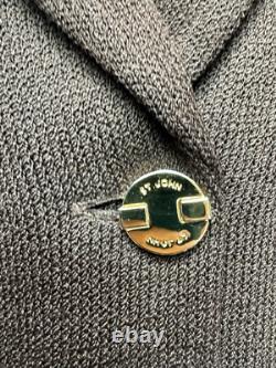 Ensemble jupe tricotée St. John avec blazer, taille 12 pour femmes, marron extensible Ensemble jupe tricotée St. John avec blazer, taille 12 pour femmes, marron extensible