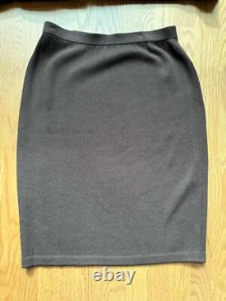 Ensemble jupe tricotée St. John avec blazer, taille 12 pour femmes, marron extensible Ensemble jupe tricotée St. John avec blazer, taille 12 pour femmes, marron extensible