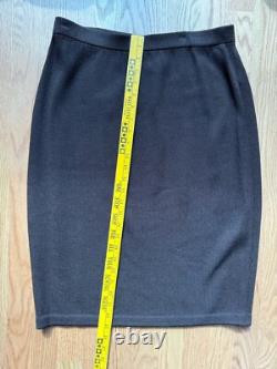 Ensemble jupe tricotée St. John avec blazer, taille 12 pour femmes, marron extensible Ensemble jupe tricotée St. John avec blazer, taille 12 pour femmes, marron extensible