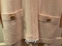 Ensemble jupe veste en tricot pour femmes St. John, blanc crème, taille petite et 8