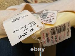 Ensemble jupe veste en tricot pour femmes St. John, blanc crème, taille petite et 8