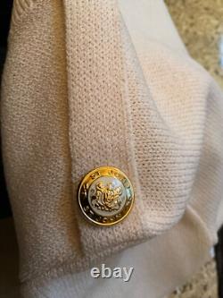 Ensemble jupe veste en tricot pour femmes St. John, blanc crème, taille petite et 8