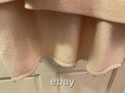 Ensemble jupe veste en tricot pour femmes St. John, blanc crème, taille petite et 8