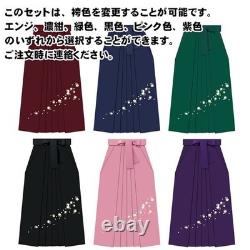 Ensemble kimono hakama à manches de deux shaku, longueur courte, à pois, nouveau
