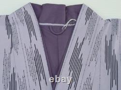 Ensemble kimono violet lavable taille L, deux pièces, facile à porter, traditionnel japonais