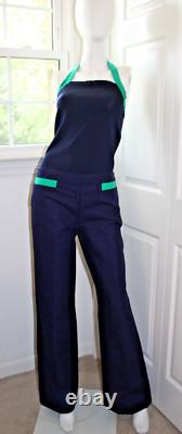 Ensemble pantalon et haut bleu marine Ralph Lauren vintage, collection Black Label, bordure verte, excellent état d'occasion