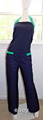 Ensemble pantalon et haut bleu marine Ralph Lauren vintage, collection Black Label, bordure verte, excellent état d'occasion