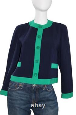 Ensemble pantalon et haut bleu marine Ralph Lauren vintage, collection Black Label, bordure verte, excellent état d'occasion