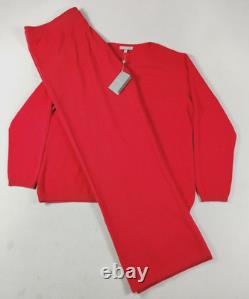 Ensemble pull et pantalon en cachemire Neiman Marcus Collection pour femme 2X rouge en cachemire