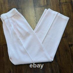 Ensemble pull et pantalon en maille St John Collection pour femme, taille 4, rose, manches courtes, col en V