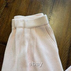 Ensemble pull et pantalon en maille St John Collection pour femme, taille 4, rose, manches courtes, col en V
