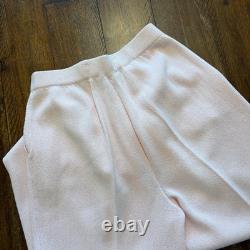 Ensemble pull et pantalon en maille St John Collection pour femme, taille 4, rose, manches courtes, col en V