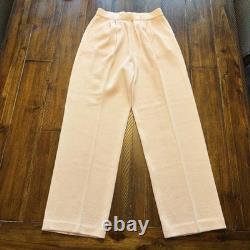 Ensemble pull et pantalon en maille St John Collection pour femme, taille 4, rose, manches courtes, col en V