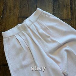 Ensemble pull et pantalon en maille St John Collection pour femme, taille 4, rose, manches courtes, col en V