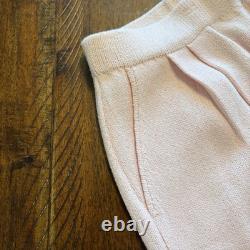 Ensemble pull et pantalon en maille St John Collection pour femme, taille 4, rose, manches courtes, col en V
