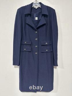 Ensemble robe shift et manteau de la collection St John, taille 10, marine