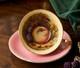 Ensemble Tasse Et Soucoupe Rose Aynsley, Int&eacute;rieur &agrave; Fruits Du Verger, Sign&eacute; D. Jones, Vintage