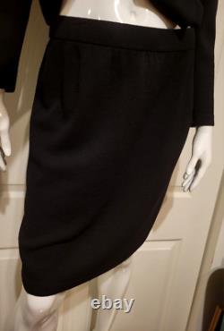 Ensemble veste de soirée et jupe St John S 2 4 Collection Jewels Santana Tricot Noir 2 pièces