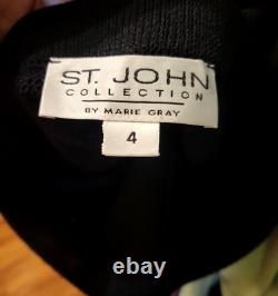 Ensemble veste de soirée et jupe St John S 2 4 Collection Jewels Santana Tricot Noir 2 pièces