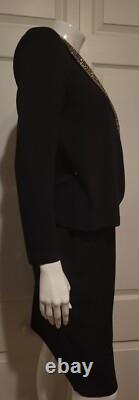 Ensemble veste de soirée et jupe St John S 2 4 Collection Jewels Santana Tricot Noir 2 pièces