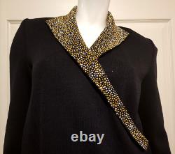 Ensemble veste de soirée et jupe St John S 2 4 Collection Jewels Santana Tricot Noir 2 pièces