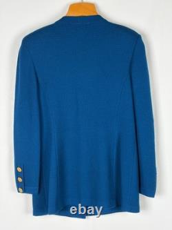 Ensemble vintage St John Collection Marie Gray 2 pièces veste et pantalon femme taille 14 bleu sarcelle USA défaut