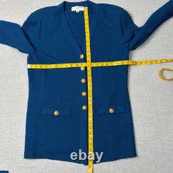 Ensemble vintage St John Collection Marie Gray 2 pièces veste et pantalon femme taille 14 bleu sarcelle USA défaut