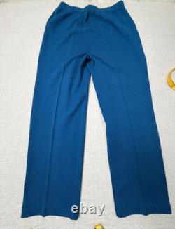 Ensemble vintage St John Collection Marie Gray 2 pièces veste et pantalon femme taille 14 bleu sarcelle USA défaut