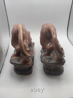 Figurine panthère en cristal émaillé Royal Hickman vintage rare, 2 pièces, 1970