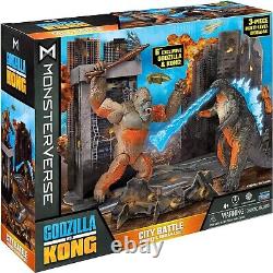 Figurines Godzilla vs Kong de 6 pouces, ensemble de diorama collectionnable avec deux figurines articulées.