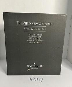 Flûtes à champagne de la paix VTG Waterford Crystal Millennium, paire avec boîte