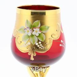 Glassofvenice Ensemble De Deux En Verre De Murano Verres À Vin Rouge 24k Gold Leaf