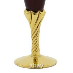 Glassofvenice Set De Deux Flûtes De Champagne En Verre De Murano 24k Gold Leaf Rouge