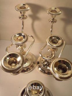 HBC Ensemble de candélabres de console en métal argenté, lot de deux Méduses, une seule pièce, TRÈS BEAU